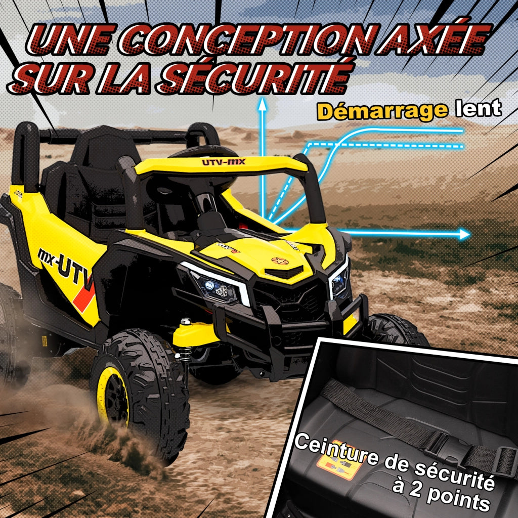 Veicolo elettrico bambini UTV ¨C zephmum ¨C 96x61x56 cm, giallo