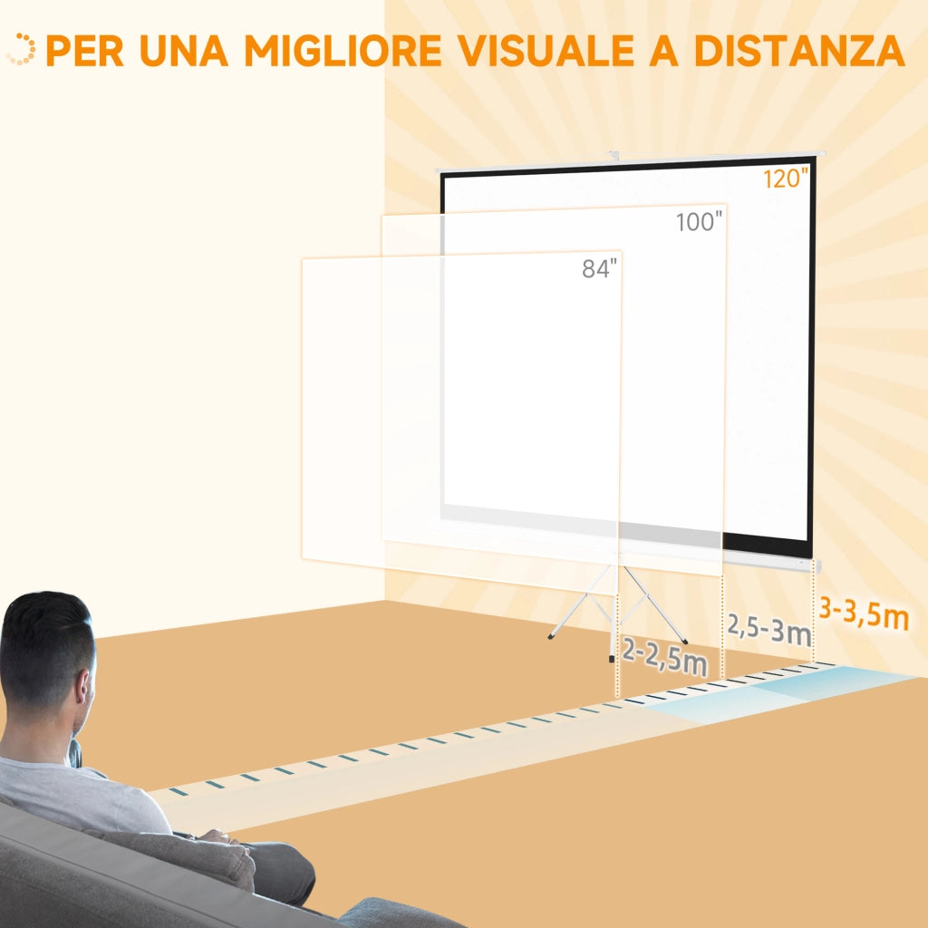 Telo Proiettore 120 Pollici ¨C zephmum ¨C 244x190 cm Bianco