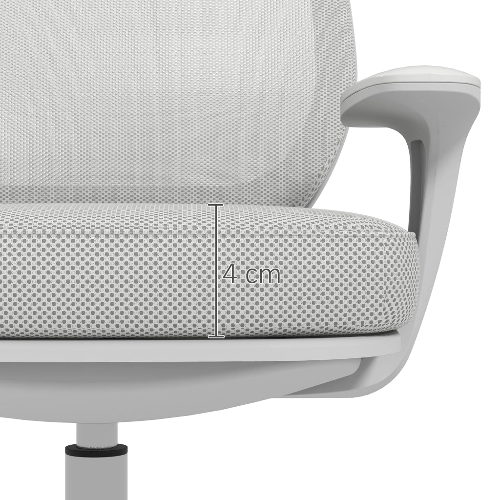 Sedia da ufficio con schienale in mesh, seduta regolabile, braccioli e rotelle ¨C Zephmum ¨C Grigio