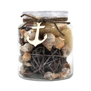 Vaso decorativo Flora in vetro con conchiglie marine