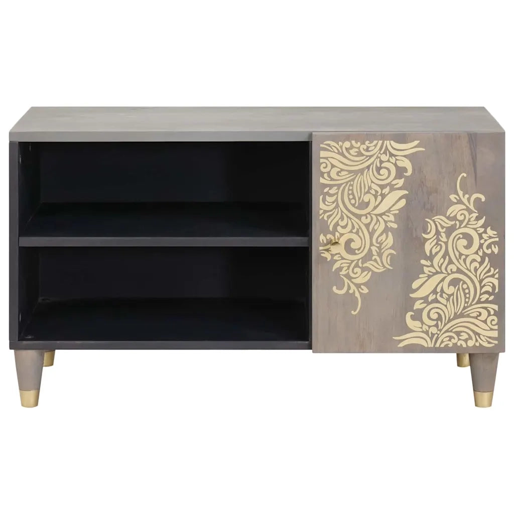 Mobile TV-Credenza TV-Console TV Grigio 80 x 33 x 46 cm Legno di mango massello 298957