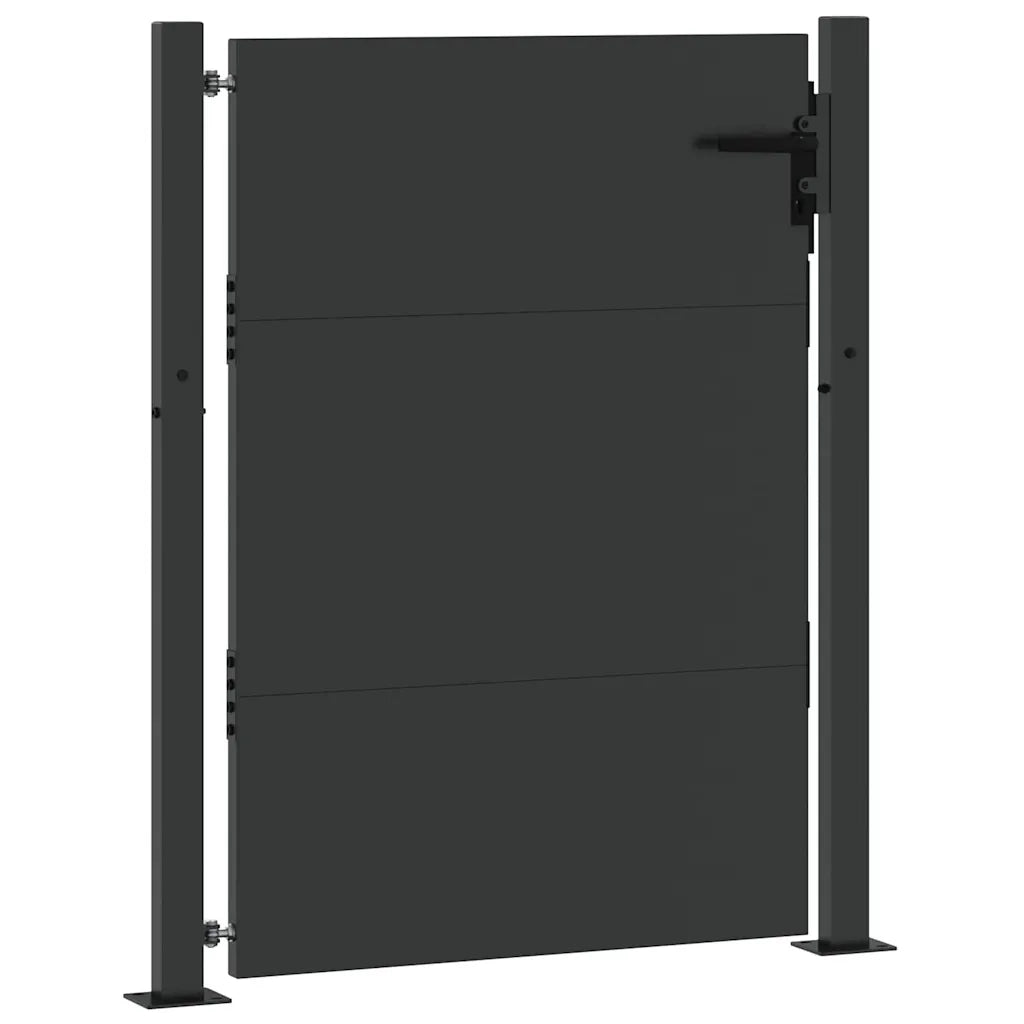 Cancello da giardino con blocco Nero 105 x 130 cm 42015905