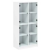 Credenza | Madia | Buffet da pranzo | Armadio da pranzo con Ante Bianca 68x37x142 cm Legno Multistrato