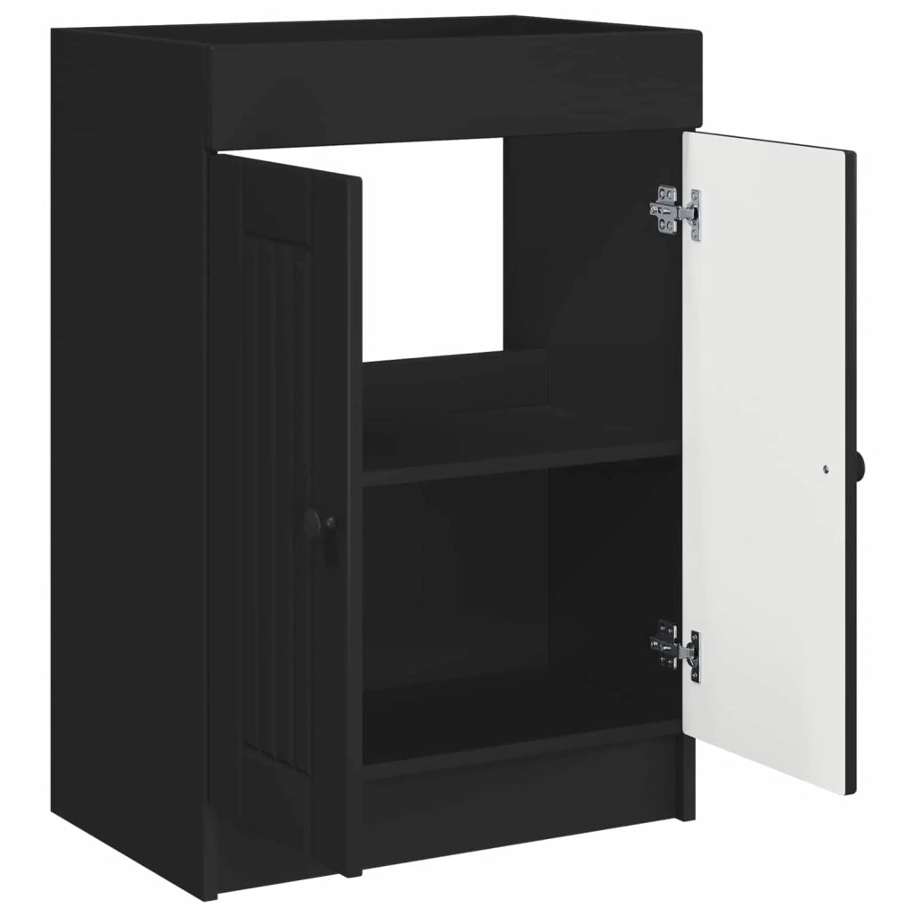 Mobiletto da bagno sotto il lavello Nero 56 x 37,5 x 81 cm 890035