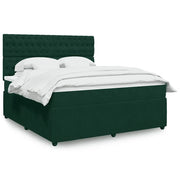 Giroletto a Molle con Materasso Verde Scuro 180x200 cm Velluto 3294715