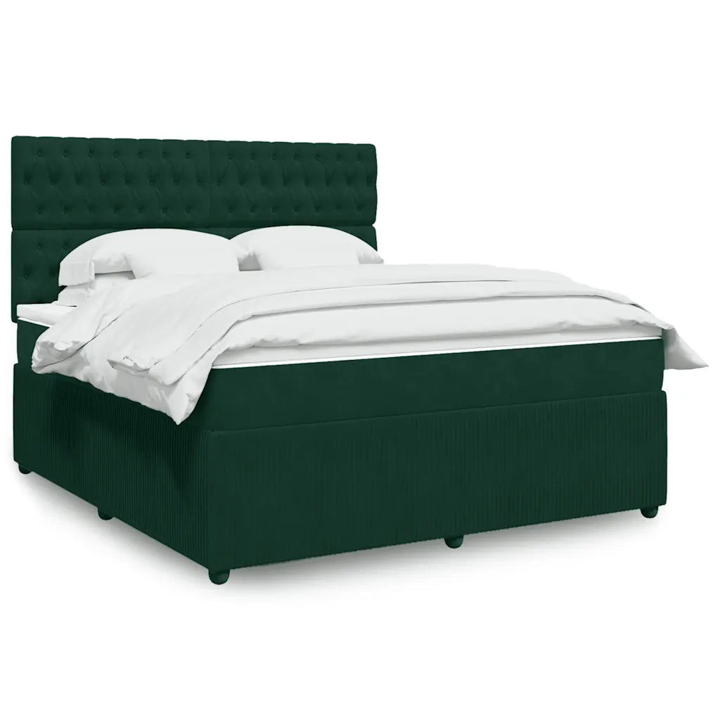 Giroletto a Molle con Materasso Verde Scuro 180x200 cm Velluto 3294715