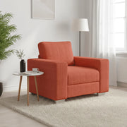 vidaXL Divano Sedia Rosso Arancione 60 cm Tessuto di Velluto a Coste