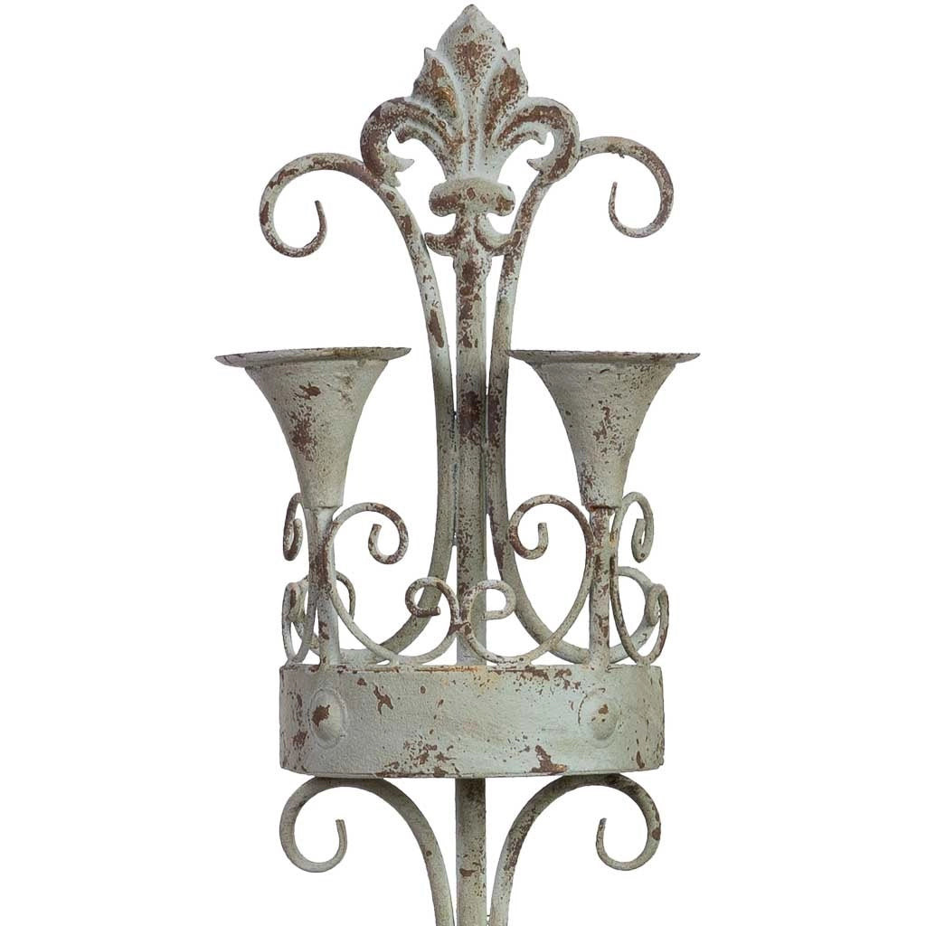 Lampada da parete in legno e metallo grigio invecchiato 43,5x21x142CM
