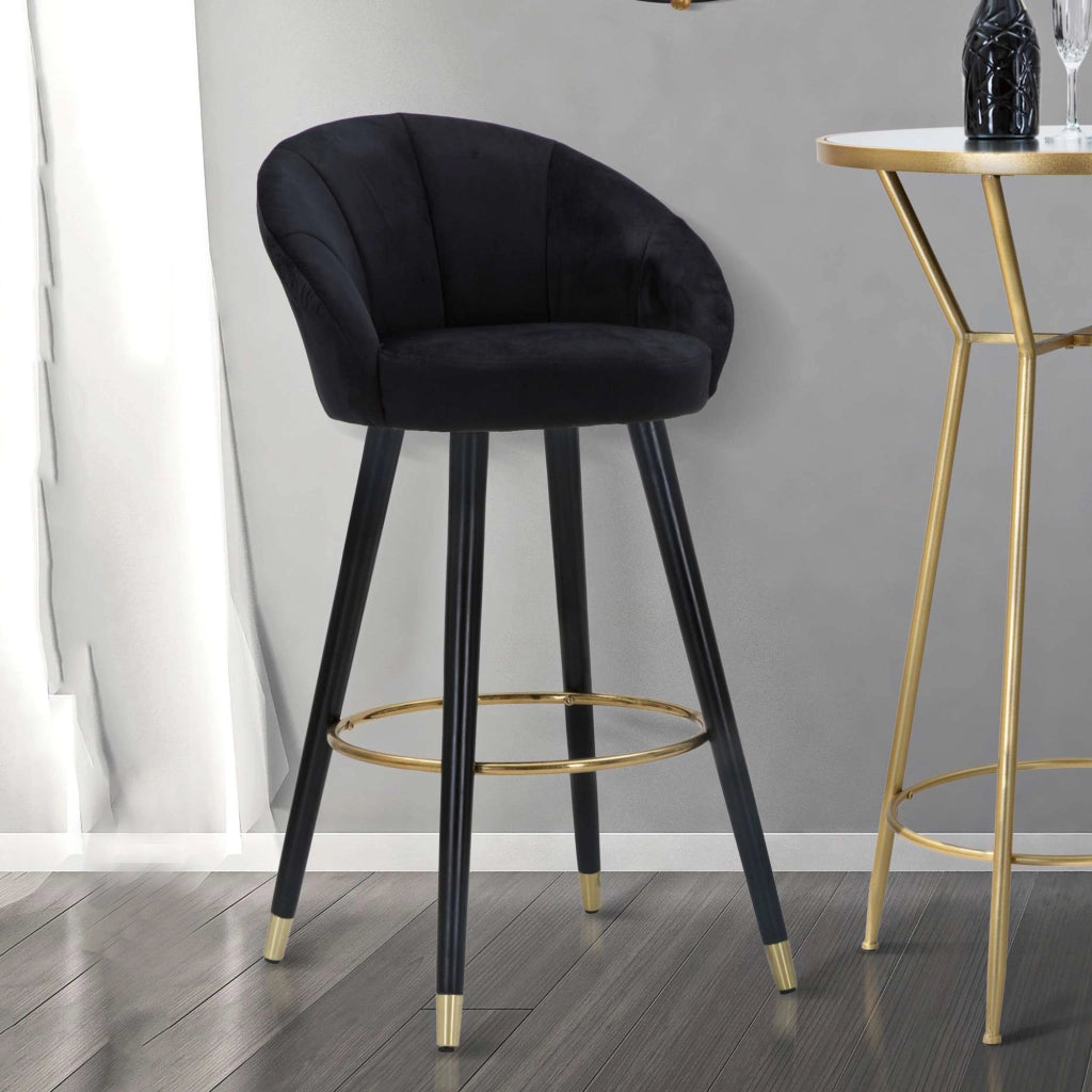 Huanca, Sgabello Imbottito, 55x56x104h cm Nero