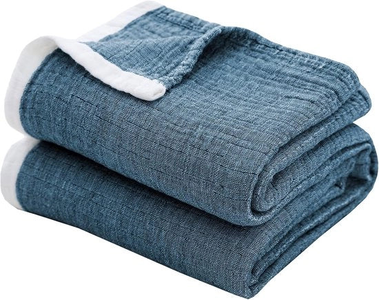 Sfondo - Sfondo comodo - Sfondo morbido - Sfondo morbido e comodo in cotone - Sfondo in cotone - Sfondo per salotto - Adatto per tutte le stagioni - Utilizzabile come coperta per divano - Adatto per camera da letto - 150x200 cm - Blu
