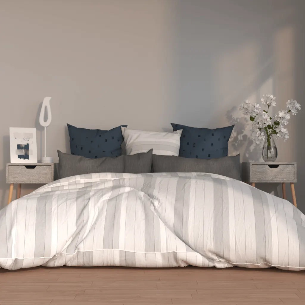 Comodini 2pz-Set di 2 Tavolino da notte Grigio Cemento 40x40x56 cm in Legno Multistrato