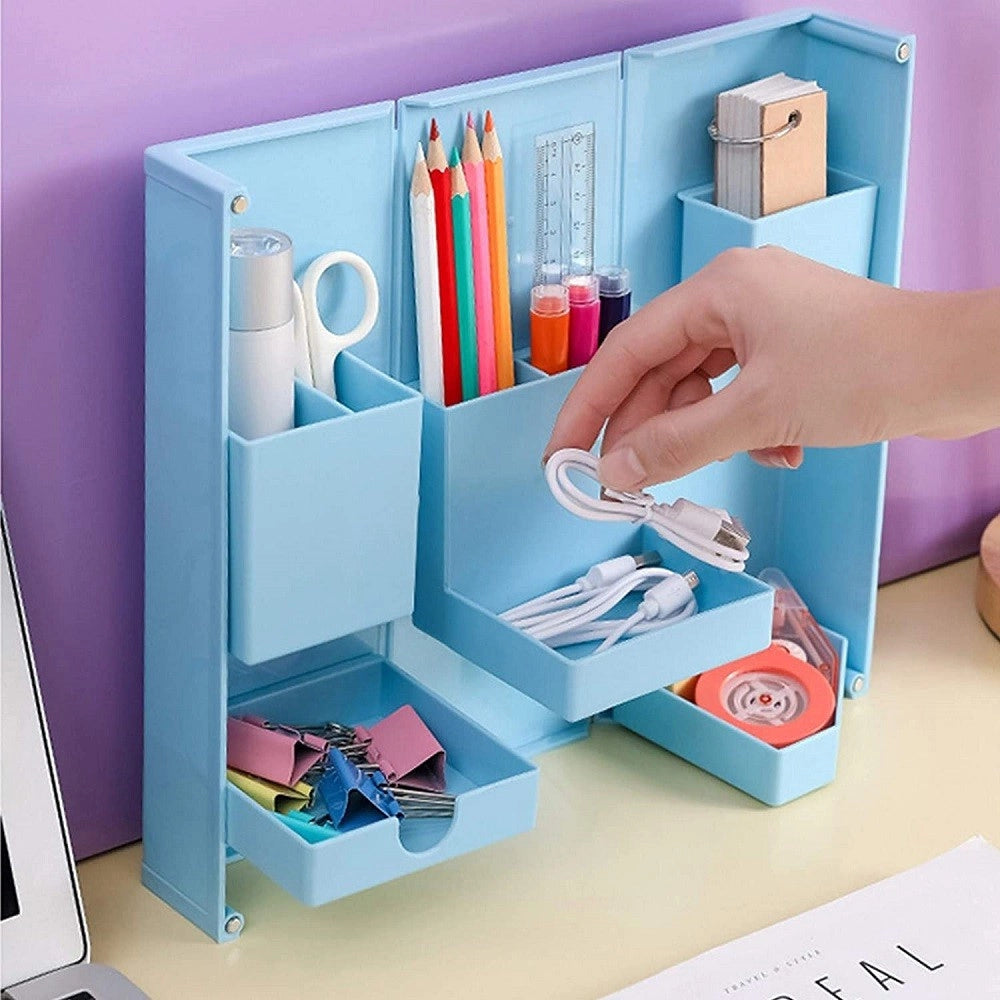 Trade Shop - Organizer In Plastica Per Trucchi Da Scrivania 24.5 X 28 Cm Pochetta Per Trucchi -