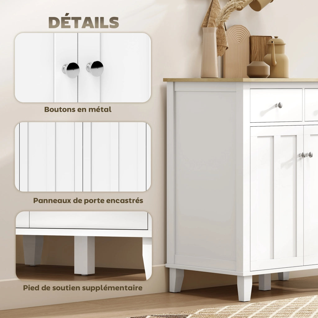 Armadio a 2 ante 2 cassetti ¨C zephmum ¨C bianco 76x48x91 cm