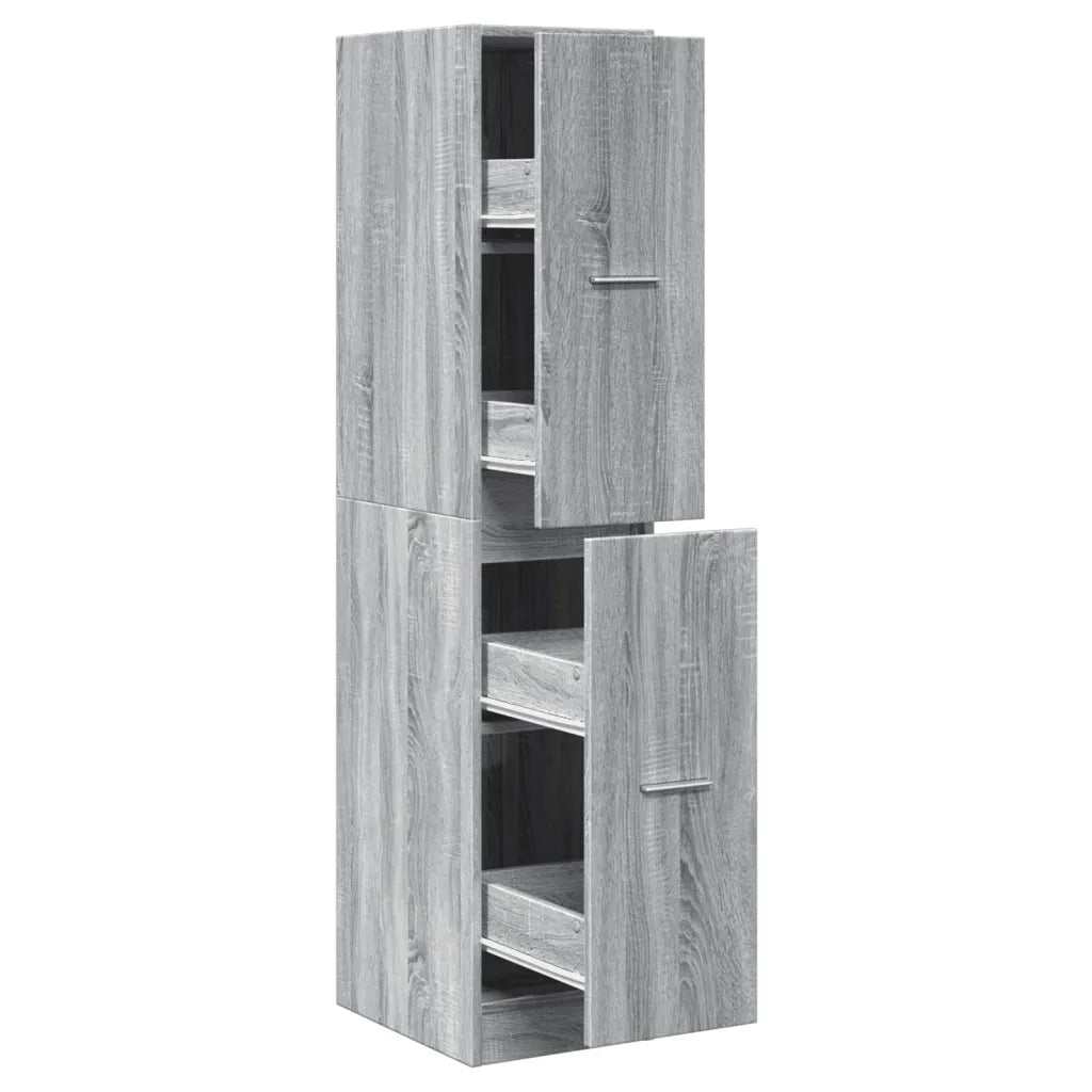 Armadietto da Farmacia Grigio Sonoma 30x41x144,5 cm Truciolato