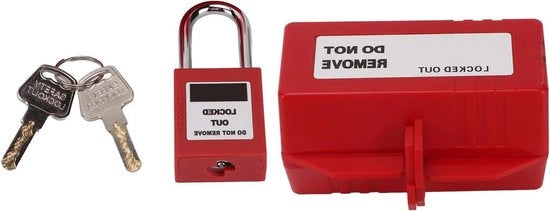 Apparecchio di blocco per presine elettriche | Chiave a gancio, 38 mm | Chimici industriali | Blocco a prova di stress | Presine grandi | Apparecchio di blocco e tagout | 100-220V