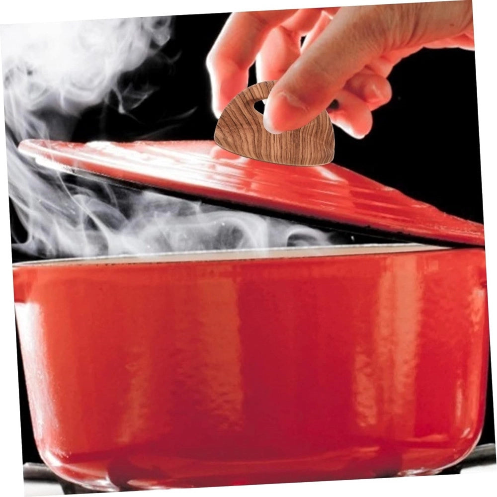 Trade Shop - Pomello Manopola Ricambio Per Coperchio Resistente Al Calore ø7cm Effetto Legno 607416 -
