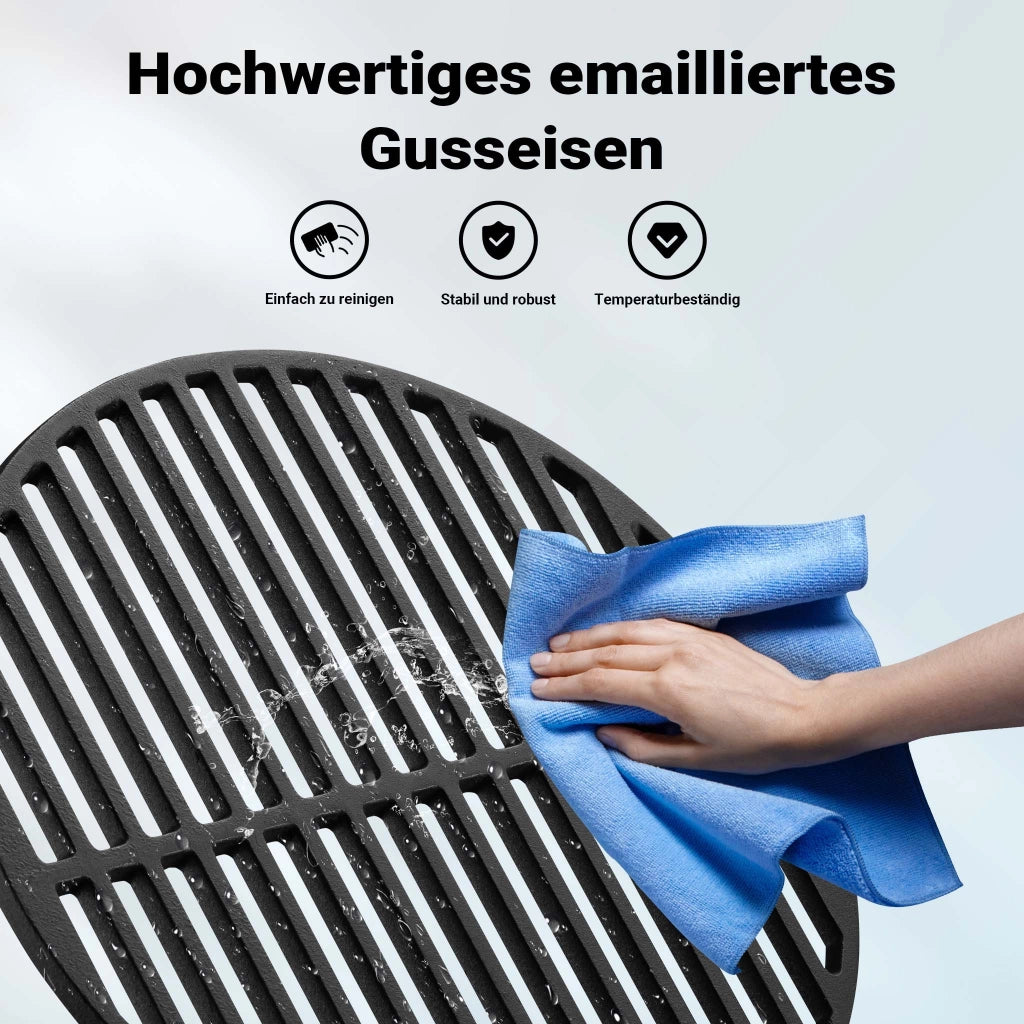 Griglia rotonda in ghisa 54,5 cm per barbecue tondo a carbone e a gas, kettle BBQ