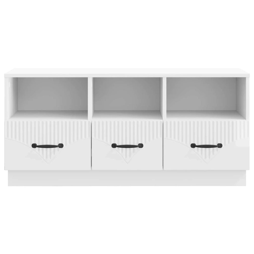 Mobile TV Bianco Lucido 102 x 34,5 x 47 cm Legno ingegnerizzato 895369