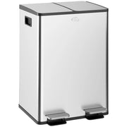 Cestino per la Raccolta Differenziata 28L ¨C Zephmum ¨C Acciaio Inox, Argento, 45.8x36x67.6 cm