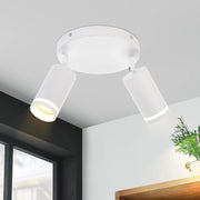 ZMH Faretto da soffitto Rotondo Bianco 2 Luci GU10 Orientabile da Interno in Metallo per Corridoio Senza Lampadine