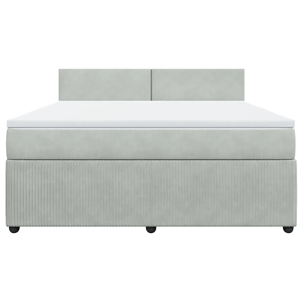 Giroletto a Molle con Materasso Grigio Chiaro 180x200cm Velluto 3287800