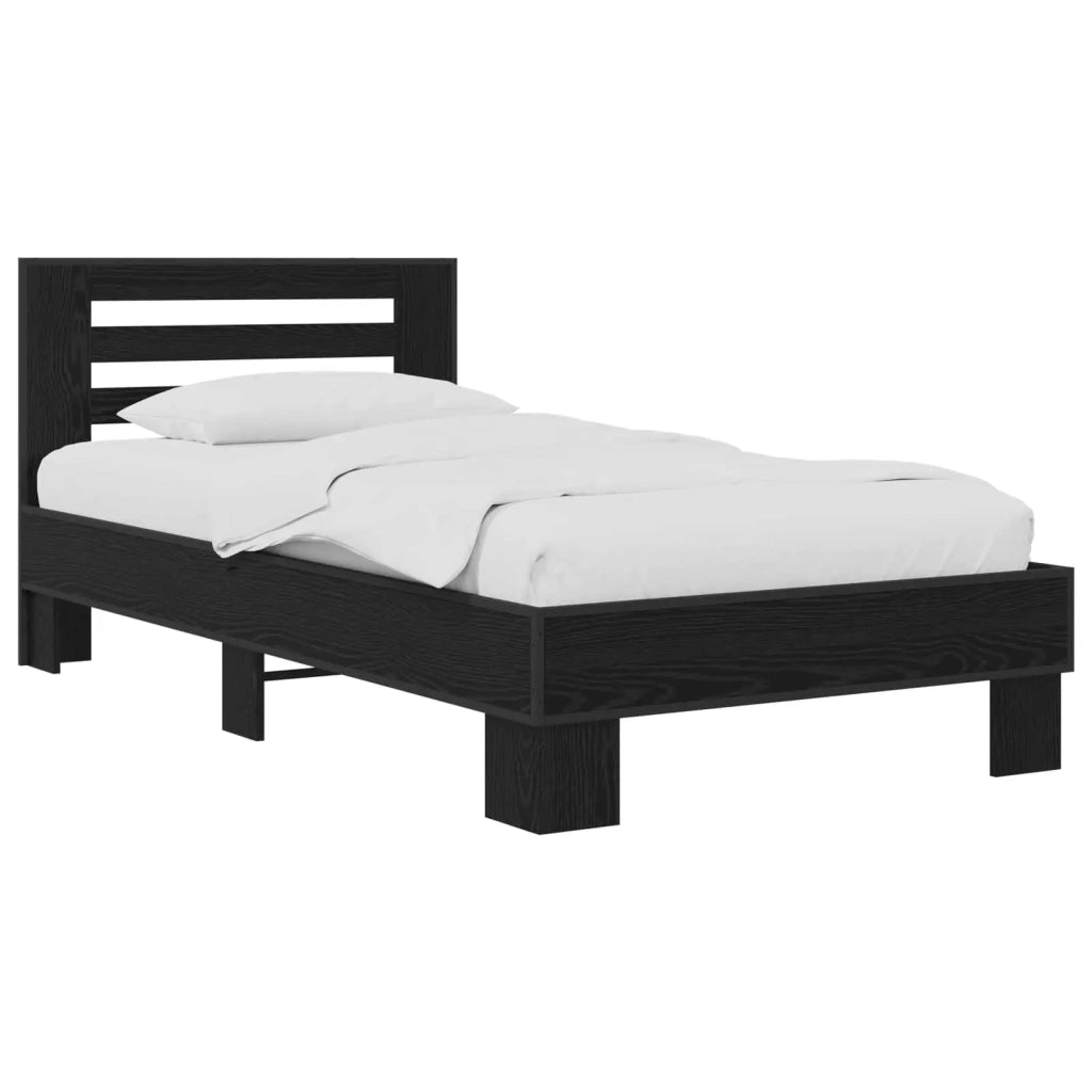 Struttura letto con testata Rovere Nero 80 x 200 cm 8009105