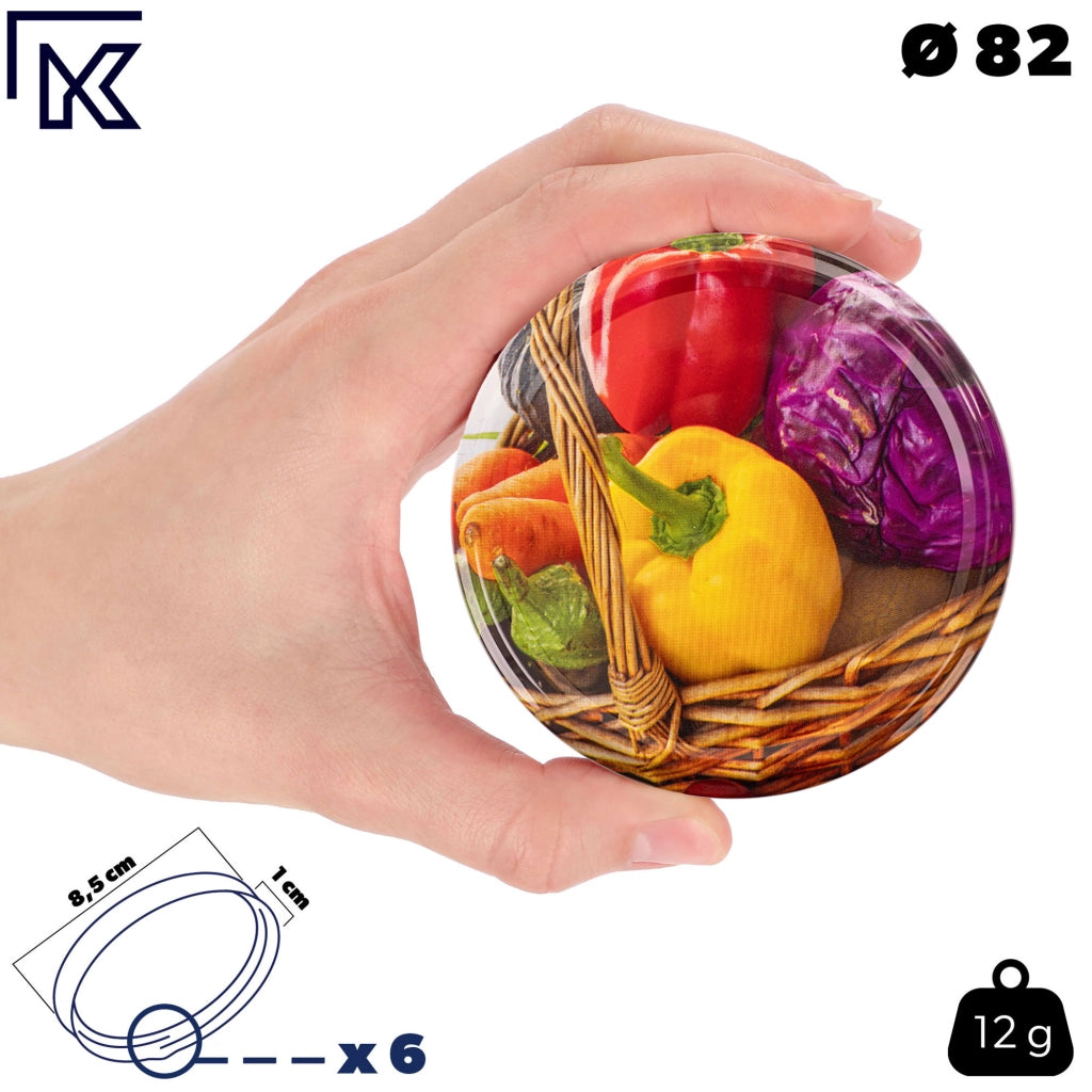 KADAX Denia barattoli per conserve 250ml 10 pezzi 82mm + coperchio "Pepper"