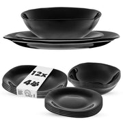 Set di 12 piatti KADAX neri