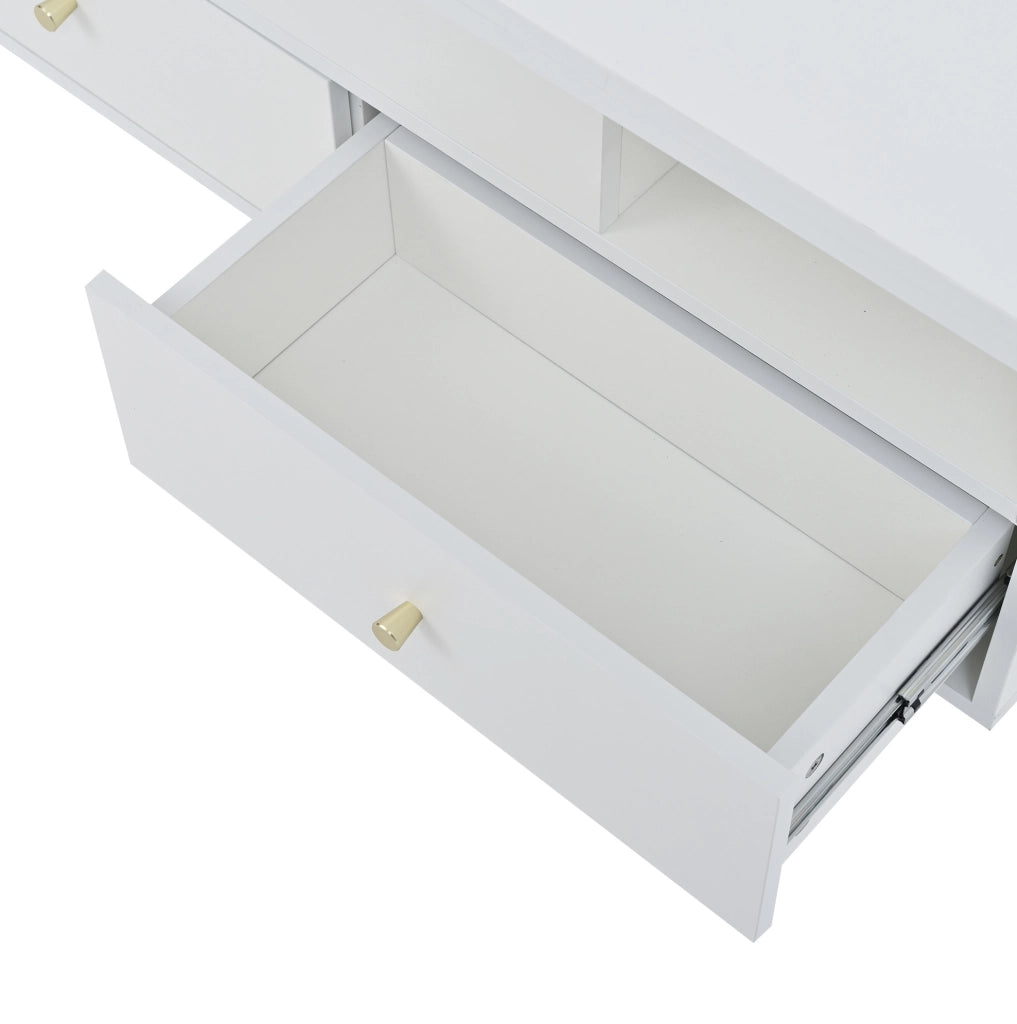 Tavolino da caffè 100x50x47;5 cm sollevabile e pieghevole in MDF bianco