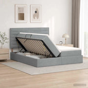 Letto con Contenitore Grigio Chiaro 200 x 200 cm Tessuto 3459783