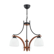Lampadario classico Bafia legno/metallo nero 3xE27 Ø52 Alfa