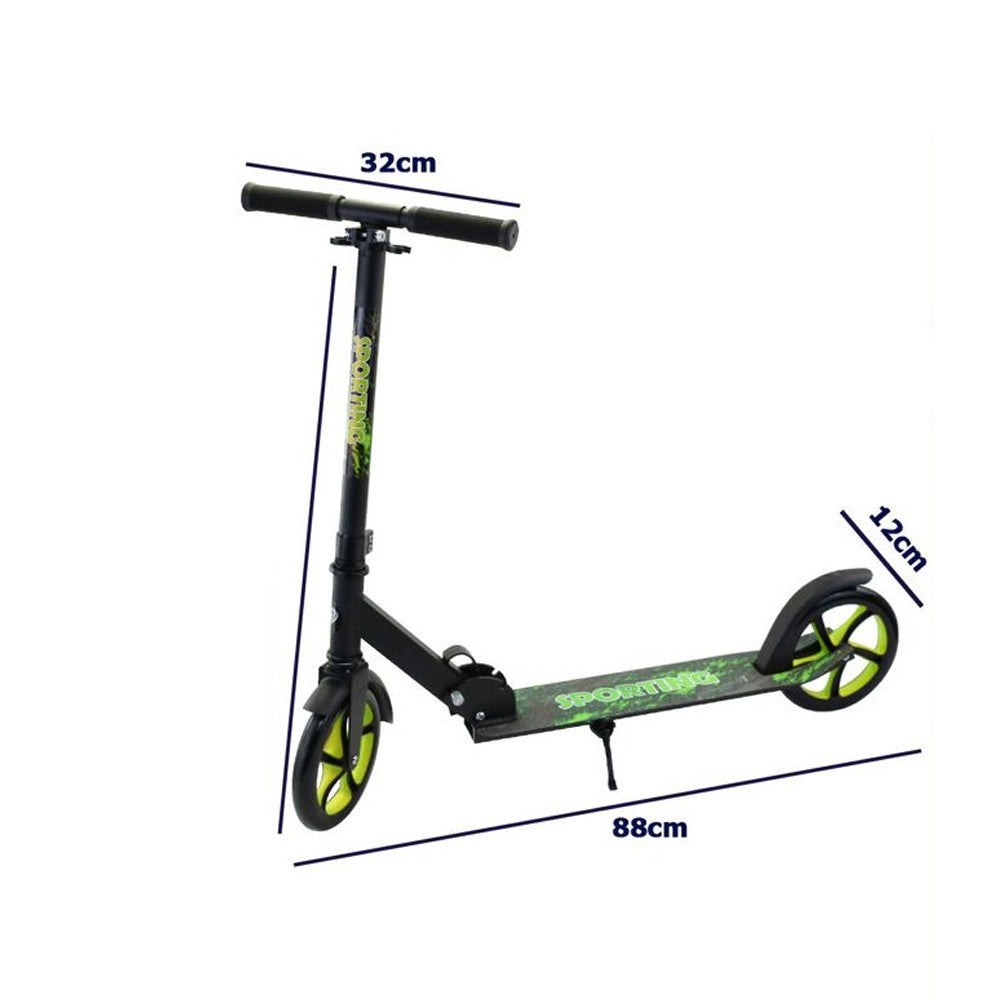 Trade Shop - Monopattino 2 Ruote Altezza Regolabile Veloce Leggero Versatile Adulti Ragazzi -