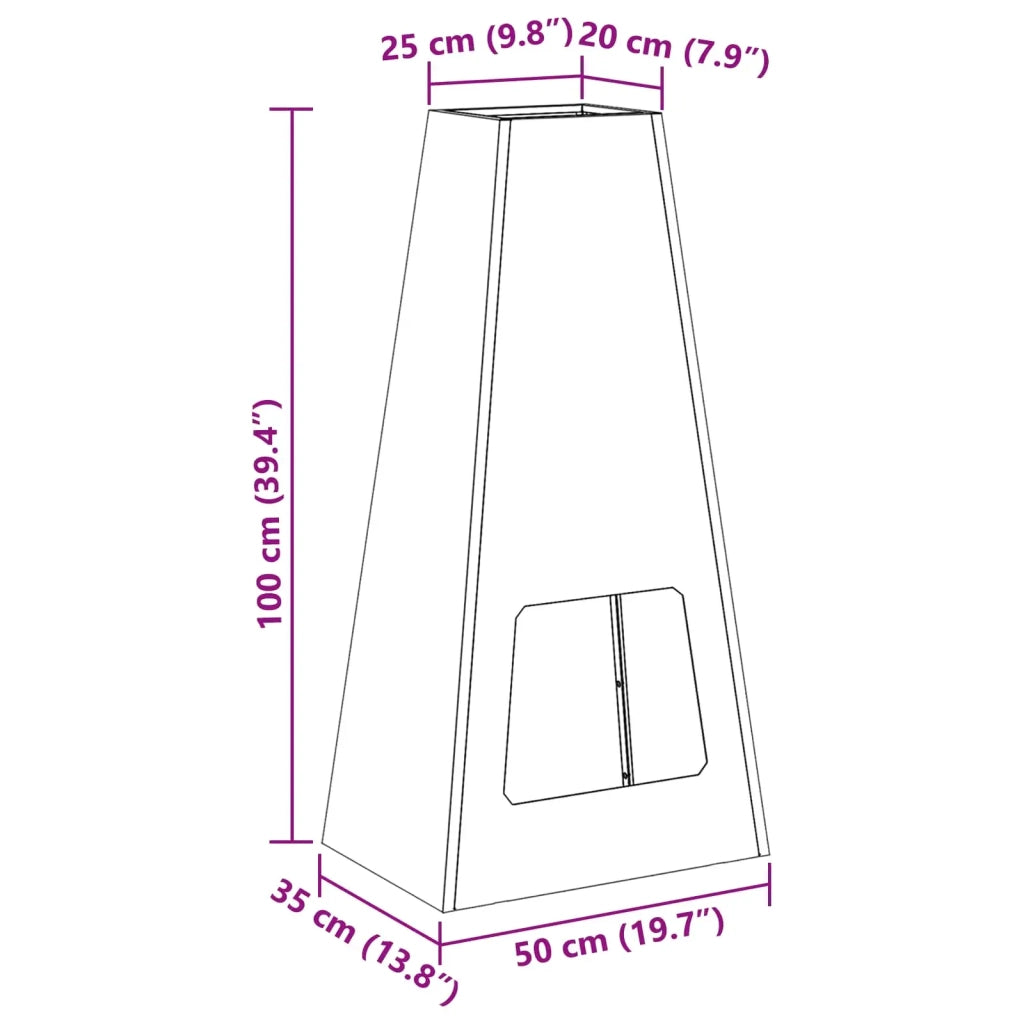 Focolare Nero 50 x 35 x 100 cm Acciaio CFW7883549