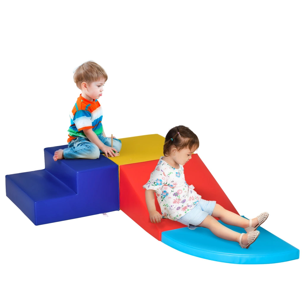 Set Costruzioni Morbide da 4 Pezzi, Gioco Educativo per Bambini Et¨¤ 1-3 Anni per Casa e Scuola, Multicolore