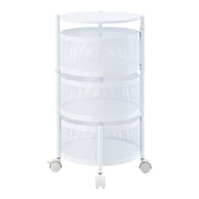 Carrello di servizio carrello da cucina/soggiorno mobile contenitore a 3 ripiani acciaio 60 x 33 cm bianco 03_0009245