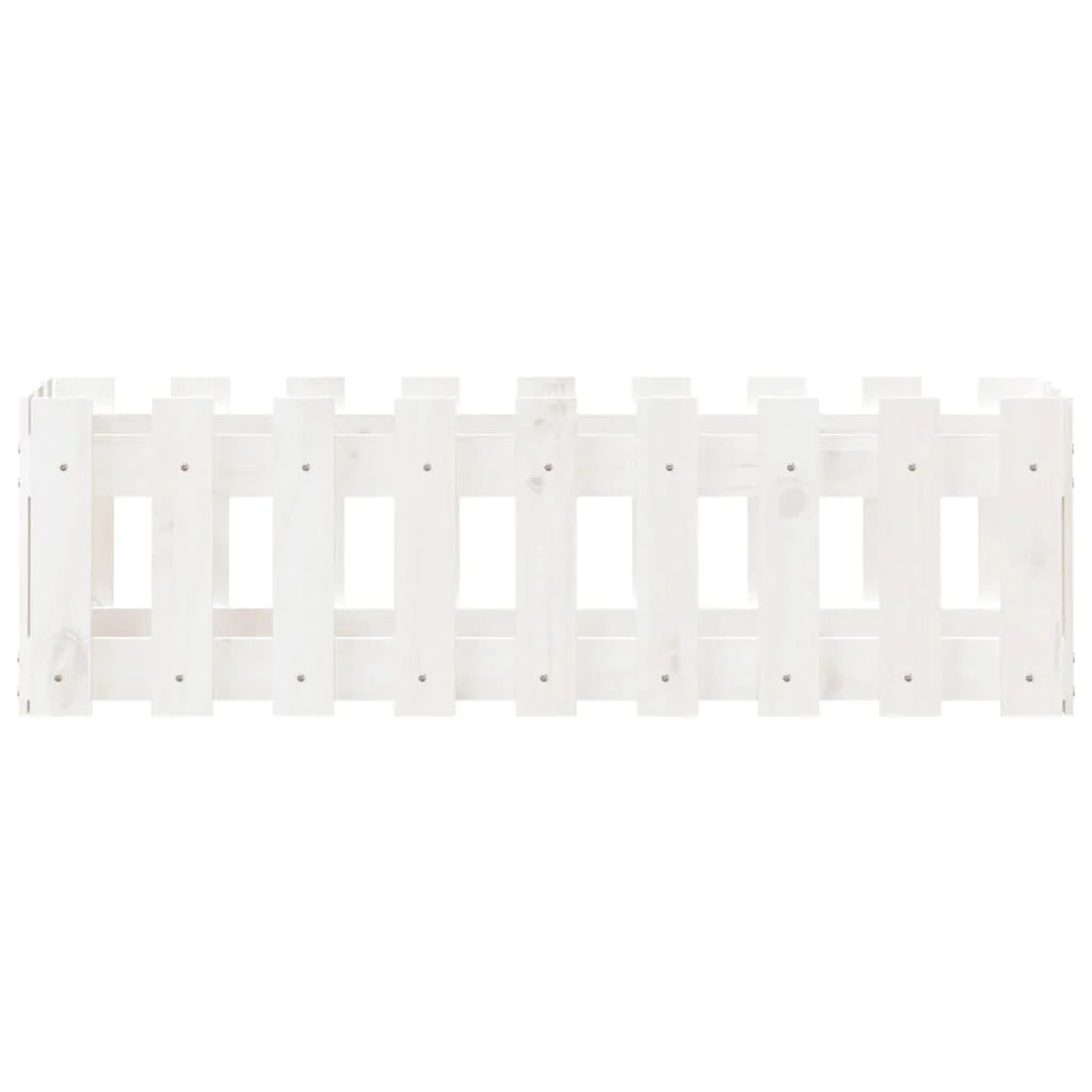 Fioriera rialzata per piante fiori patio giardino design del giardino con recinzione 100 x 30 x 30 cm pino bianco massiccio 02_0039785