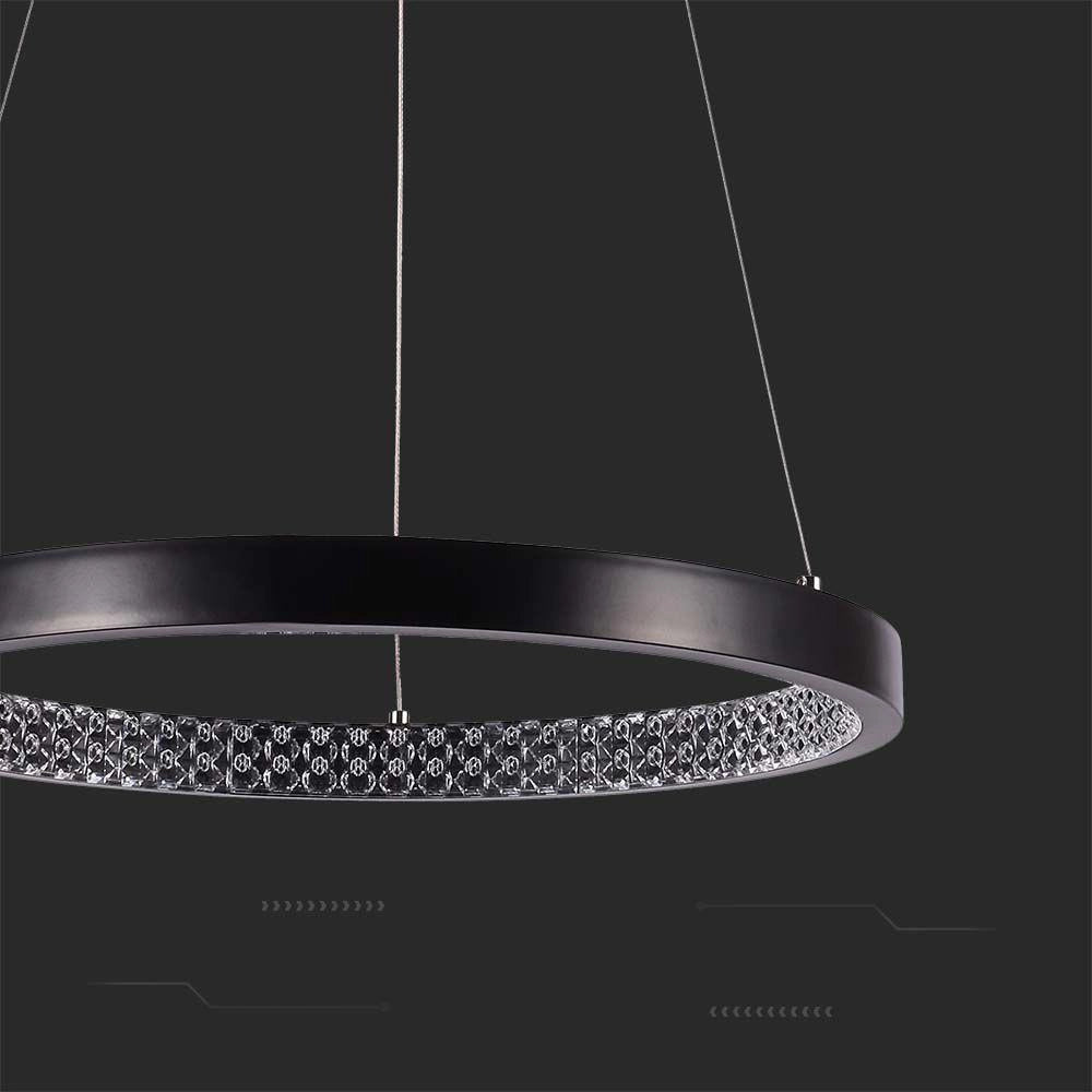 Lampada a sospensione LED 4000K anello nero V-TAC Ø40