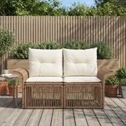 Divano da giardino 2-Numero di posti Beige polyrattan 42026694