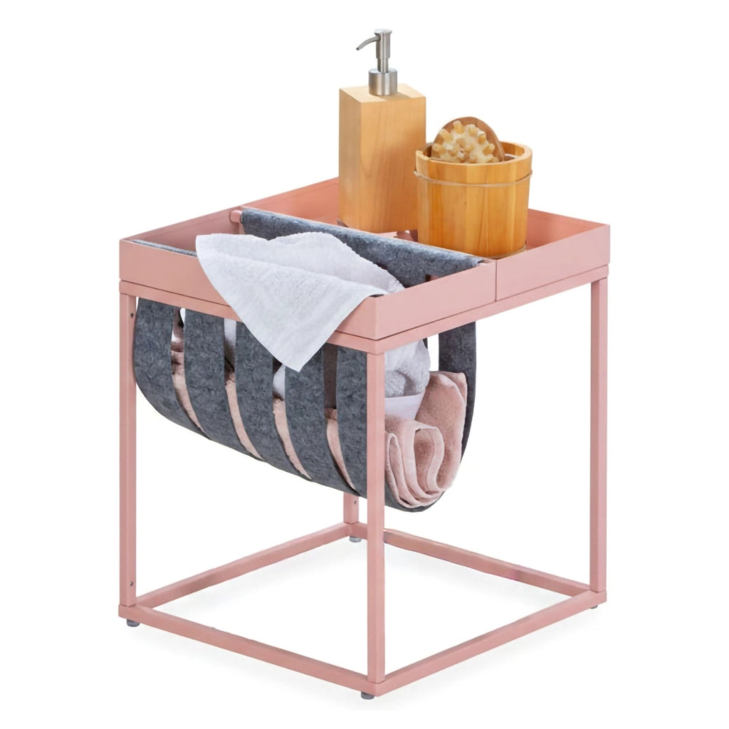 Limana, Tavolino da Salotto Portariviste, 35x40x35h cm Rosa