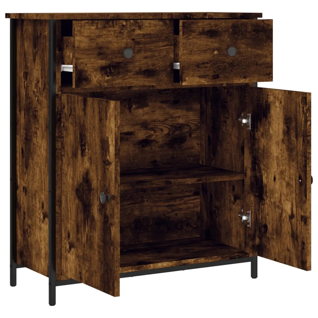 Credenza | Madia | Buffet da pranzo | Armadio da pranzo Rovere Fumo 70x30x80 cm in Legno Multistrato