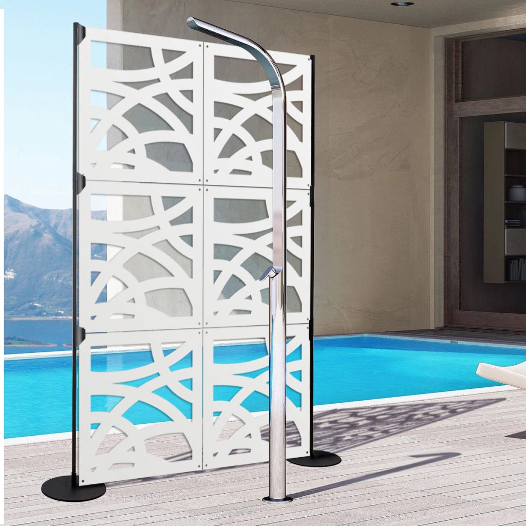 CONCENTRIC - Pannello in PVC traforato - Parasole Colore: bianco, Misura: 98x98 cm
