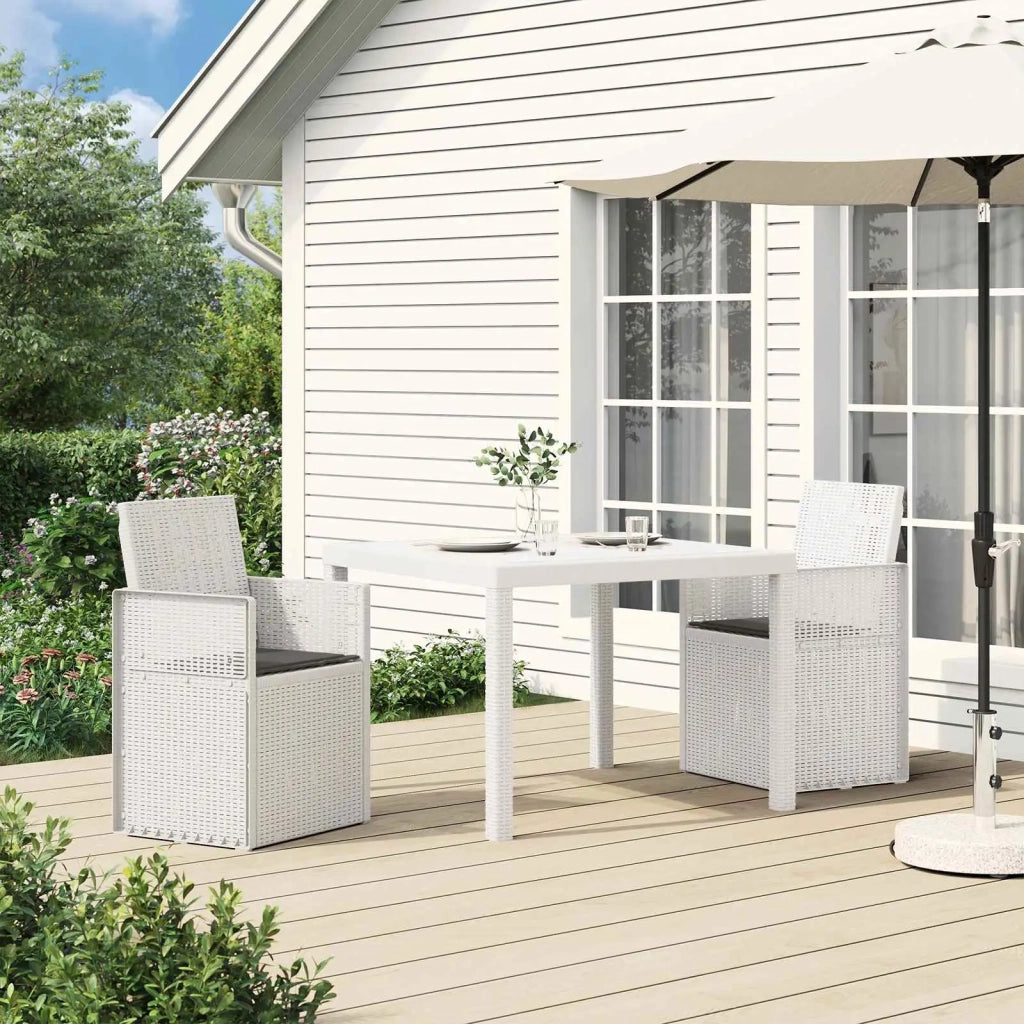 Sedie da pranzo da giardino 2 pcs Bianco e Antracite PP 899998