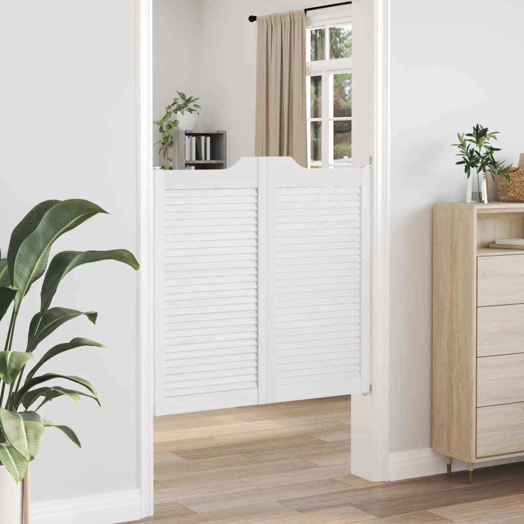Porte Swing 2 pcs Bianco Legno Massello di Pino 42052408