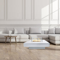 Camino a Bioetanolo da Pavimento 70x70x35 cm Panarea Bianco