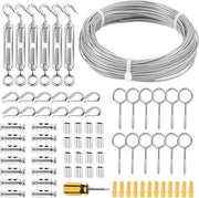 Set di spanaggi per filo con cavo di filo 30 m, 304 acciaio inossidabile 2 mm set di cavi PVC rivestiti, relinga per siepe di legno, rete per piante di rampicanti