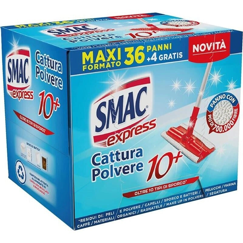 SET 4 CONFEZIONI DI SMAC EXPRESS CATTURA POLVERE 36+4 PANNI IN OMAGGIO