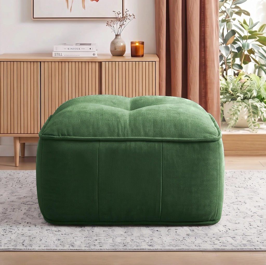 DIVANO Modulare con Pouf in Poliestere Verde
