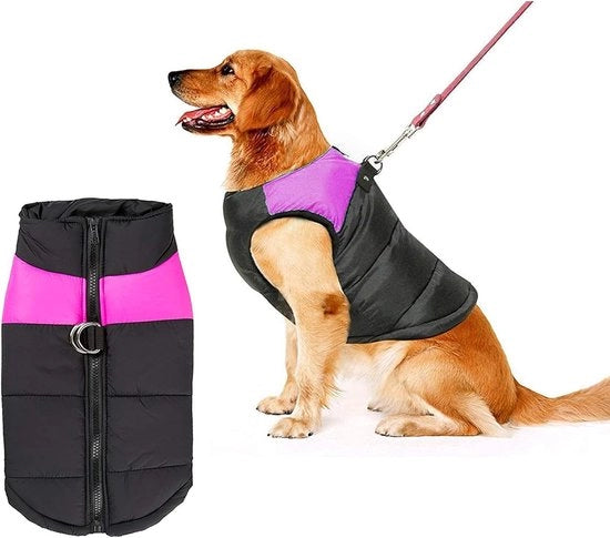 Giacca per cani in pile, impermeabile, calda, per autunno e inverno, rosa