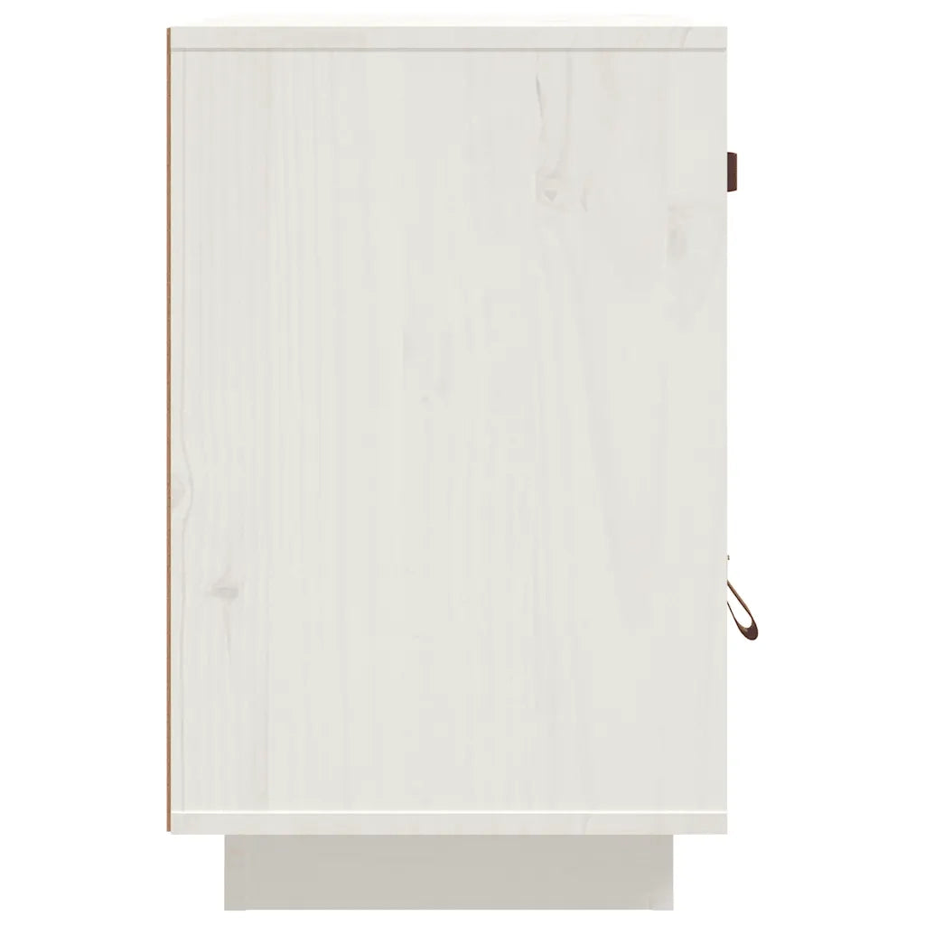 Comodini Bianchi 2 pz 40x34x55 cm in Legno Massello di Pino 818308