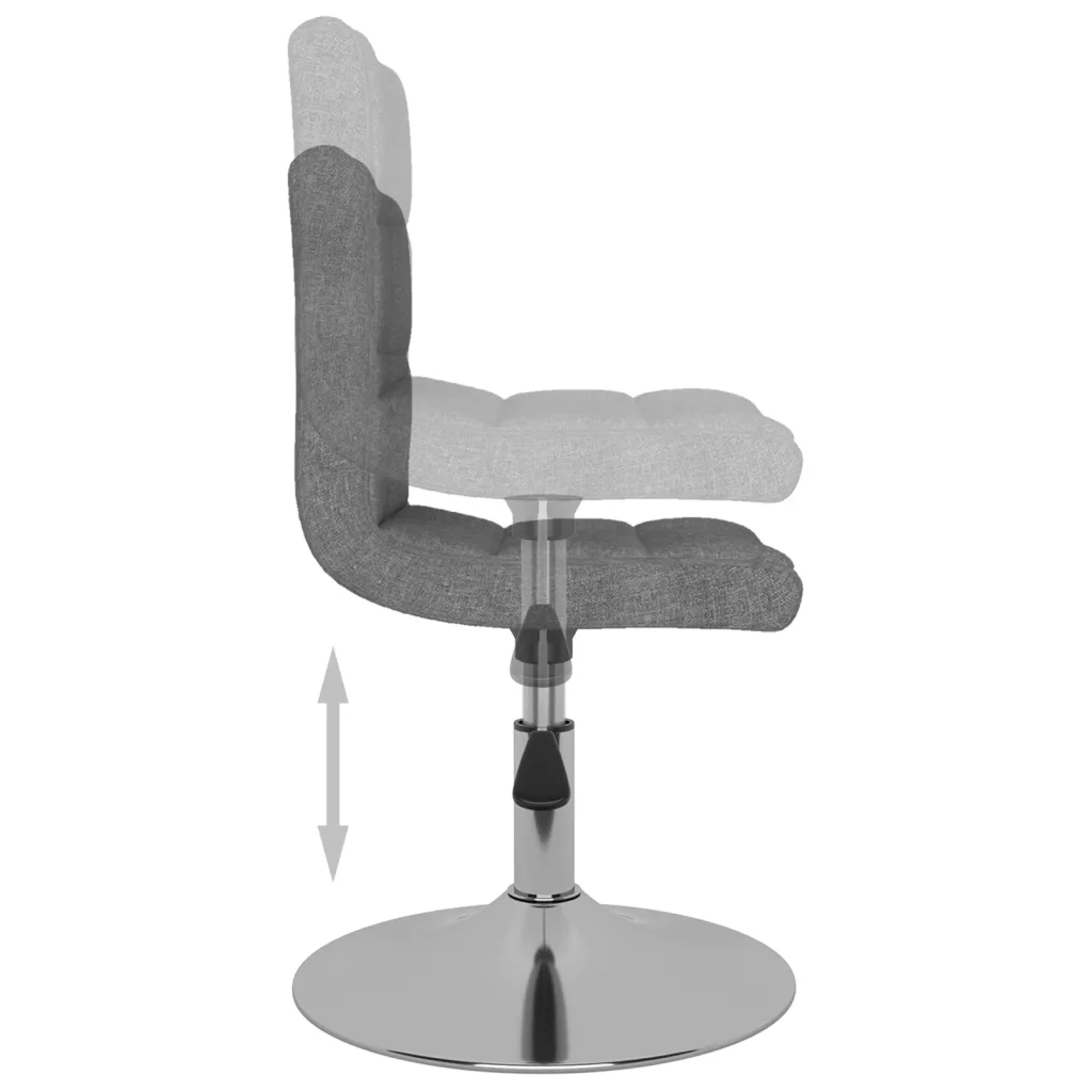 Sedie da Pranzo Girevoli 4 pz Grigio Chiaro in Tessuto 3087448